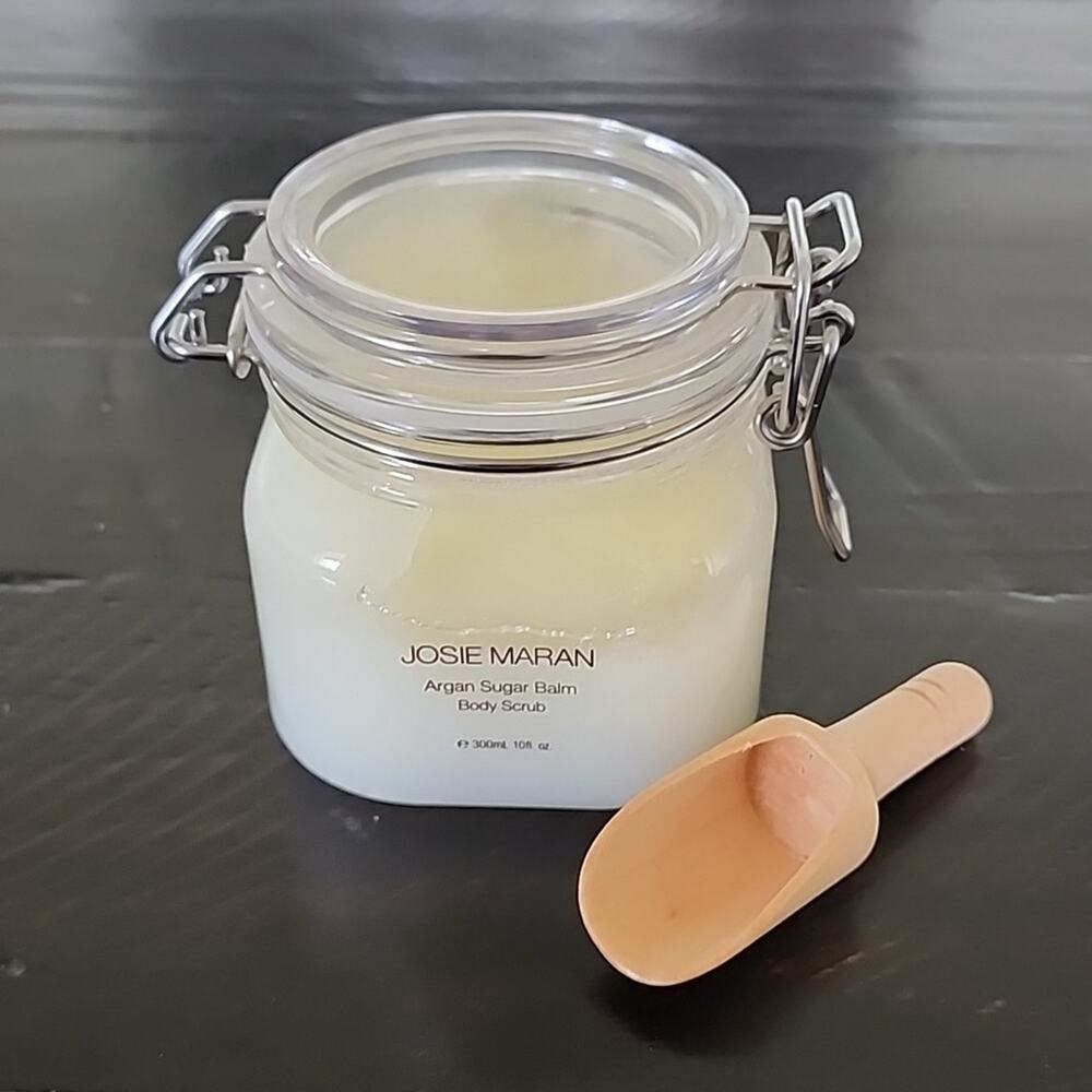 JOSIE MARAN Sugar Scrub Argan Sugar Balm Body Scrub Scoop Sweet Clementine 10 oz